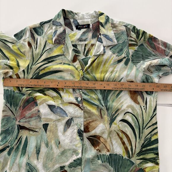 Jams World Shirt XL Green Spring Breeze Tropical Hawaiian Palm Beach Party - Picture 10 of 14
